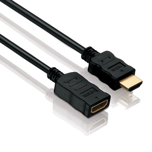 Sentivus ® HDMI Verlängerung 1m Kabel | High Speed + Ethernet, Full HD, ARC, 3D, CEC, 2-fach geschirmt | Verlängerungskabel, schwarz, 1 Meter
