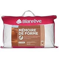 Albatros ORMEMHP034060 - Almohada ergonómica (Memoria de Forma, algodón, 40 x 60 x 0,1 cm), Color Blanco