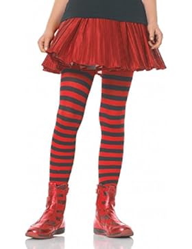 Leg Avenue Kinder Strumpfhose gestreift schwarz rot Größe M ca. 128 bis 140