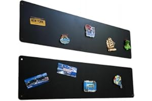 STALFORM 2 x Lavagna Magnetica da Parete in Acciaio Nera 80x22 cm, Black Memo-Board, Pannello Magnetico per Calamite, Lavagna da Cucina, Ufficio, Camera dei Bambini