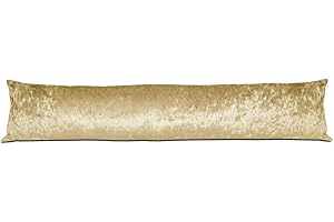 Original Sleep Company Luxury Crushed Velvet Door Draught Excluder Sausage Perfect For Retaining Heat in Colder Winter Months - 85cm x 20cm (33" x 8") (Gold)