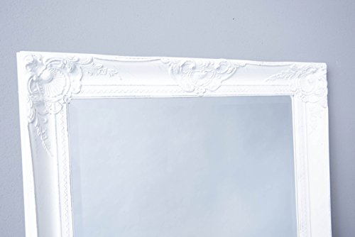Wandspiegel Spiegel weiß 150 x 60 cm Antik-Stil barock m. Facettenschliff - 2