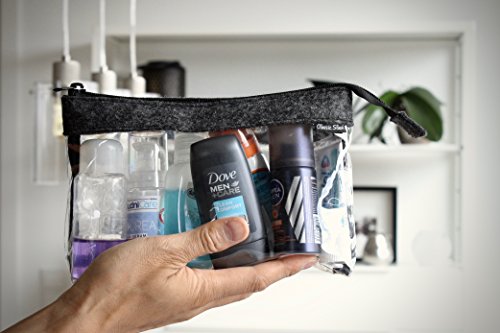 Transparente Kulturtasche – Kulturbeutel zur Mitnahme von Flüssigkeiten im Handgepäck auf Flugreisen – Clear Bag – 1Liter Volumen - 5
