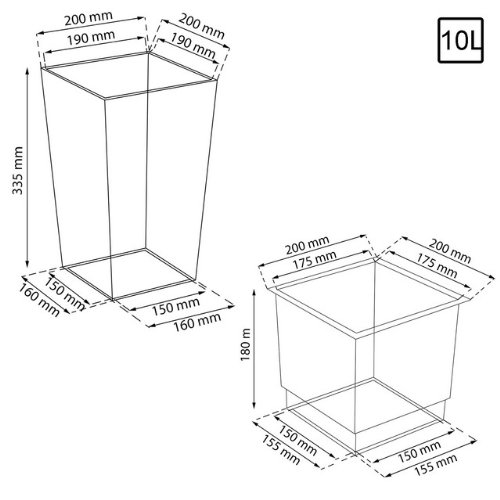 Dekoratives 3er Set Blumenkübel Blumentopf schiefer grau glänzend Pflanzeinsatz Coubi Serie - 4