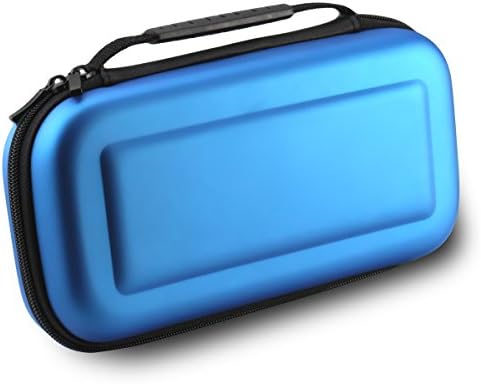 [Nintendo Switch Case] MallTEK Travel Carrying Case for Nintendo Switch with 10 Built-in Game Card holders, Switch Bag EVA Hard Protective Shell Portable Anti-Shock for Nintendo Switch Console &amp; Accessories (Blue)