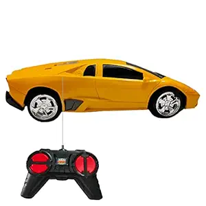 Wembley Remote Control Car for Boys 1:24 Scale Full Function Electric Sport Racing Car 27MHZ Hobby Kids Toy Car Model Vehicle - Yellow