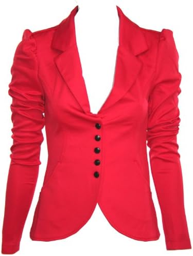 womens fitted smart blazer jacket sizes 8 - 14 (8, red)