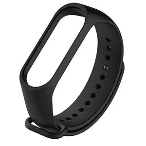 Lucky Store Silicon Strap for mi Band 4/ mi Band 3/ M3, M4 Straps .(Black)