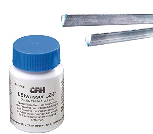 CFH Set Stangenlötzinn Zinkblech & Lötwasser Zinkblech