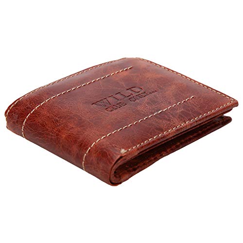 ledermodefashion - Cartera para Hombre Rojo Rojo