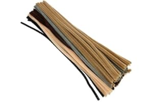 KRAFTZ® - 100 Pc Natural Colours Assorted Mix (9 Colours) Chenille Craft Stems/Pipe Cleaners/DIY/Art & Craft for Kids - 6mm X 30cm