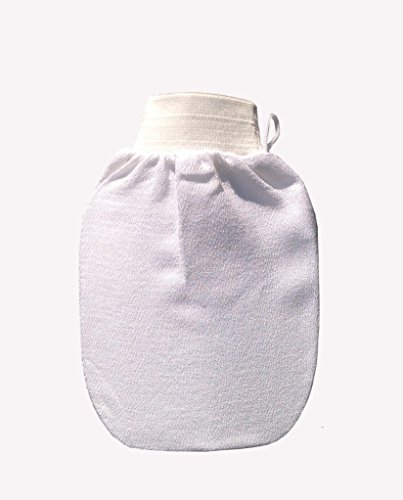 Sensitive Skin Moroccan Hammam Body Exfoliating/Peeling mitt, Kessa Glove in White