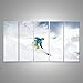 Produktbild Bild Bilder auf Leinwand XXL Bild Poster Leinwandbild Wandbilder Kunstdruck 5-teilig BFW Alpin Ski Läufer
