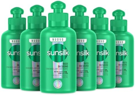 Sunsilk, Crema Modellante e Districante Ricci da Sogno, Senza Risciacquo per Ricci Definiti e Elastici, con 11% NUTRI ELASTI COMPLEX, Olio di Macadamia, Elastina e Vitamina B5, 6 Pezzi da 200 ml