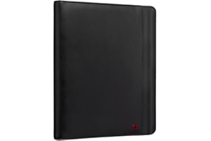 ‎WENGER WENGER Venture Schreibmappe mit Tragegriff, Padfolio mit Business-Organizer, 10 Zoll Tabletfach, Polyester/Vinyl, A4-Notizbuch, Damen Herren, Schwarz, 611710