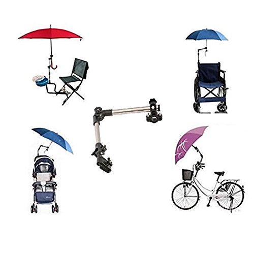 Schirmhalter verstellbare Regenschirm Halterung für Fahrrad / Rollstuhl / Kinderwagen / Angeln / Golf Trolley für RUNDE Elemente, SWAMPLAND - 3