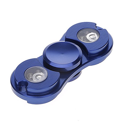 GGG LED Light Metal Fidget Hand Spinner Long Spinning Time Up To 5 Minutes Stress Reducer EDC Kids Adults Focus Toy for ADHD Anxiety Autism and So On - Blue GGG LED Light Metal Fidget Hand Spinner Long Spinning Time Up To 5 Minutes Stress Reducer EDC Kids Adults Focus Toy for ADHD Anxiety Autism and So On - Blue