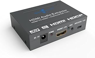 Goronya 4K x 2K HDMI to HDMI and Optical TOSLINK SPDIF + L/R Stereo Audio Extractor Converter with ARC Function HDMI Audio Splitter Adapter--Supports Ultra HD 4K,3D, Full HD 1080p