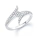 V. K. Jewels H Shaped (Cz) Rhodium Plated Ring For Women - Fr1022R [Vkfr1022R] RS.168.00