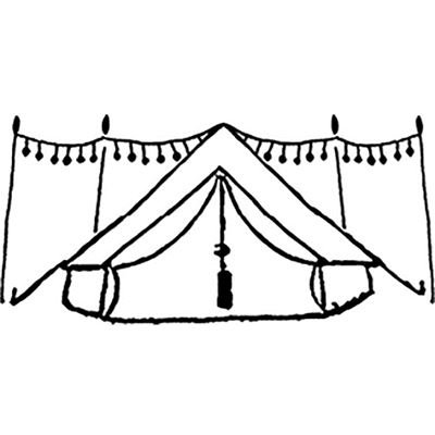 1 inch Bell Tent rubber stamp - 6561