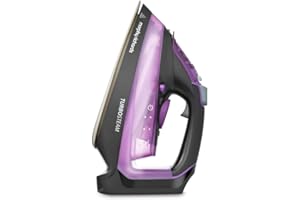 Morphy Richards Turbosteam Steam Iron, Non stick Ceramic Soleplate, 170g Boost, 50g Output, 380ml Water Tank, Anti-Scale and Drip, Auto Shut-off, 3m Cord, 2800W, Purple and Black, 303140