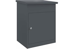 vidaXL Boîte de dépôt de colis Anthracite 44 x 35 x 59 cm Acier, Boîte aux lettres jardin et terrasse, design moderne, matériaux résistants, boîte sécurisée, dépôt pratique de colis