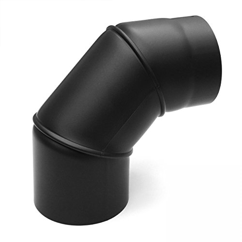 raik SH030-120-sw Rauchrohrbogen / Ofenrohr 120mm – 0°-90° schwarz - 2