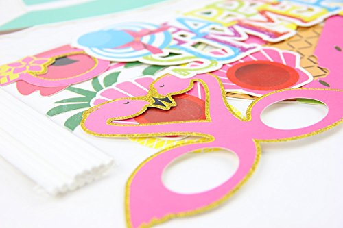 SUNBEAUTY Sommerfest Fotorequisiten 12er Set Booth Props Flamingo Foto Requisitenvon - 4