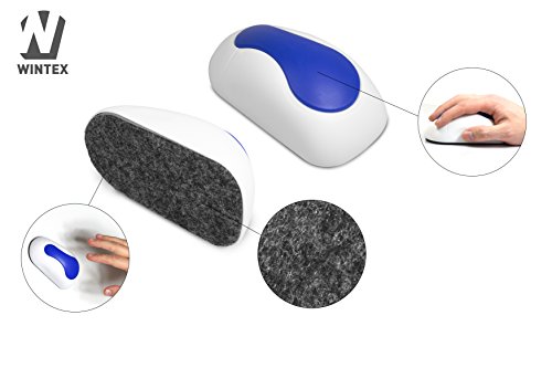 WINTEX Tafelwischer in weiß/blau zur Trockenreinigung für Whiteboards, Flipcharts, Magnettafeln, Planungstafeln und Kreidetafeln | mit 2 Jahren Zufriedenheitsgarantie | Magnetischer Wischer - 2