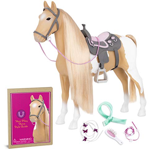 Our Generation BD38030Z Hair Play Horse Puppenzubehör, Beige/Weiß, 51 cm