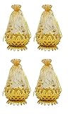 AASA Decorative Net Potli Baskets Gift Basket for Packing Shagun Potli Bags for Return Gifts Pack of 1 (Golden, Set of 4Pcs)