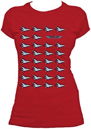 Gradius repeat Vic Viper Pixel Official Women's T-Shirt (Red) (Large)