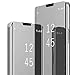 Produktbild Handyhülle Compatible with Samsung Galaxy S10 Hülle, Galaxy S10 Plus Schutzhülle Flip Spiegel Handytasche Ultradünn PU Handy Schutz Löschen Clear View für Galaxy S10 Plus Case (S10, Silber)