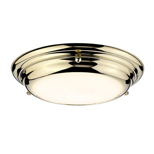 Elstead WELLAND/F/SPB Welland Mini LED Flush Ceiling Light in Polished Brass - Dia: 245mm