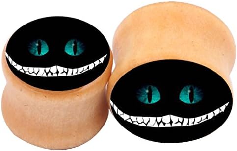 Coolkiss 16ga Pair of Organic Black Wood Ear Plugs Cat 16 mm Flesh Tunnel Double Flared Saddle