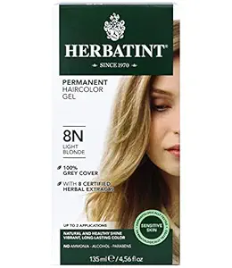 Bioforce Herbatint Permanent Herbal Haircolour Gel 8N Light Blonde - 135 Ml