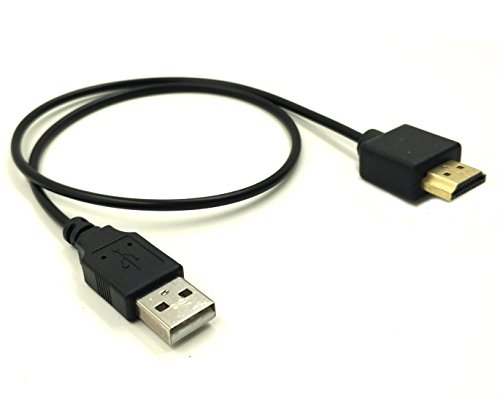 maxhood USB zu HDMI Konverter Kabel, USB 2.0 Typ A Stecker auf Golden vergoldet HDMI Stecker Ladekabel 50 cm - 2