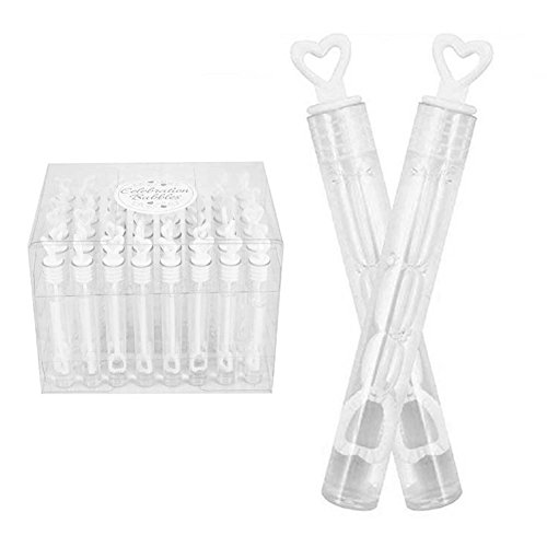 Wskderliner Hochzeit Blasen Seifenblasen Zauberstab Herzform für Hochzeiten Dekoration Packung von 48 - 4