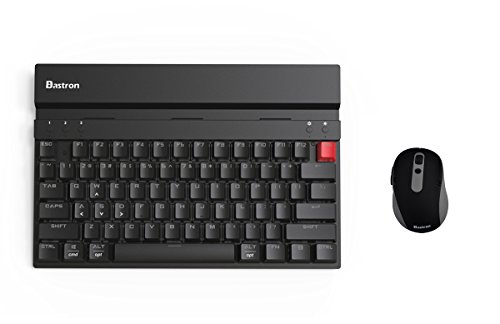 Bastron Mechanical Multi-connection WirelessMulti-device Dual Model Keyboard Mouse Combo for Computer Tablet Phone (Black)
