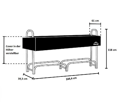 ShelterLogic Kaminholzregal, Kaminholzständer, Holzregal rund mit Abdeckung 244cm // Brennholzregal für Feuerholz - 5