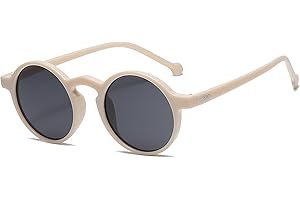 Long Keeper Gafas de Sol Mujer Hombre Moda Retro Redondas UV400 Proteccion