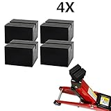 Forever Speed Bloc en caoutchouc pour cric de levage/Cric Hydraulique, Bloc de caoutchouc Lors du Levage de la Voiture Solide Résistant Protéger (4pcs 75 x 75 x 50 mm)