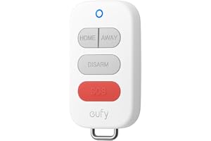 eufy Handsändare E10, 4 lägen, IP65, nyckelring, kräver EU HomeBase | 4 lägen: Hemma/Borta/Avaktivera/SOS, snabb skärm/avskärm, IP65 vattentät, flexibel bärbar med nyckelring