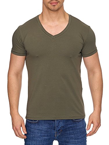 Reslad T-Shirt Herren mit V-Auschnitt Basic Shirt Herren Slim Fit Männer T-Shirts Kurzarm Baumwolle V-Neck 17100 Khaki M Reslad T-Shirt Herren mit V-Auschnitt Basic Shirt Herren Slim Fit Männer T-Shirts Kurzarm Baumwolle V-Neck 17100 Khaki M
