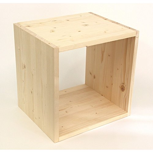 Regalwürfel Flexicube, Grundmodul Fichte natur, Regalwürflel aus Massivholz, erweiterbar zum Regal, Raumteiler, Bücherregal