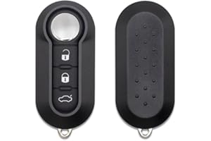 TOPBEST Cover Chiave Guscio Telecomando COMPATIBILE CON Fiat 500 Grande Punto Evo Bravo Panda 500L Lancia Y YPSILON MUSA Delta SCOCCA Telecomando Completo NO ELETTRONICA Nero