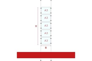 3DSCUBE Espositore a cavetti da vetrina, cartelle in plexiglass formato A3 orizzontale, porta annunci per agenzie immobiliari, studi fotografici, avvisi agenzie viaggi (5 Cartelle)