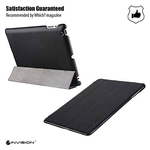 Invision® iPad 2 iPad 3 und iPad 4 Intelligente Hülle – Tolles Design – Magnetische Aufweck/Schlaf-Funktion – Hochwertiges PU-Leder (iPad 2 3 4 / Schwarz) - 5