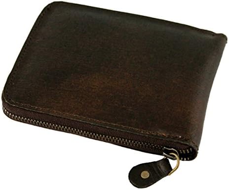 Leather Wallet INDUS', Business Card Holder, Secure Zipper Closer, PAUL MARIUS, Vintage, Retro