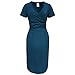 iiniim Women's Maternity Nursing Pregnancy Top Shirt Dress Peacock Blue Small